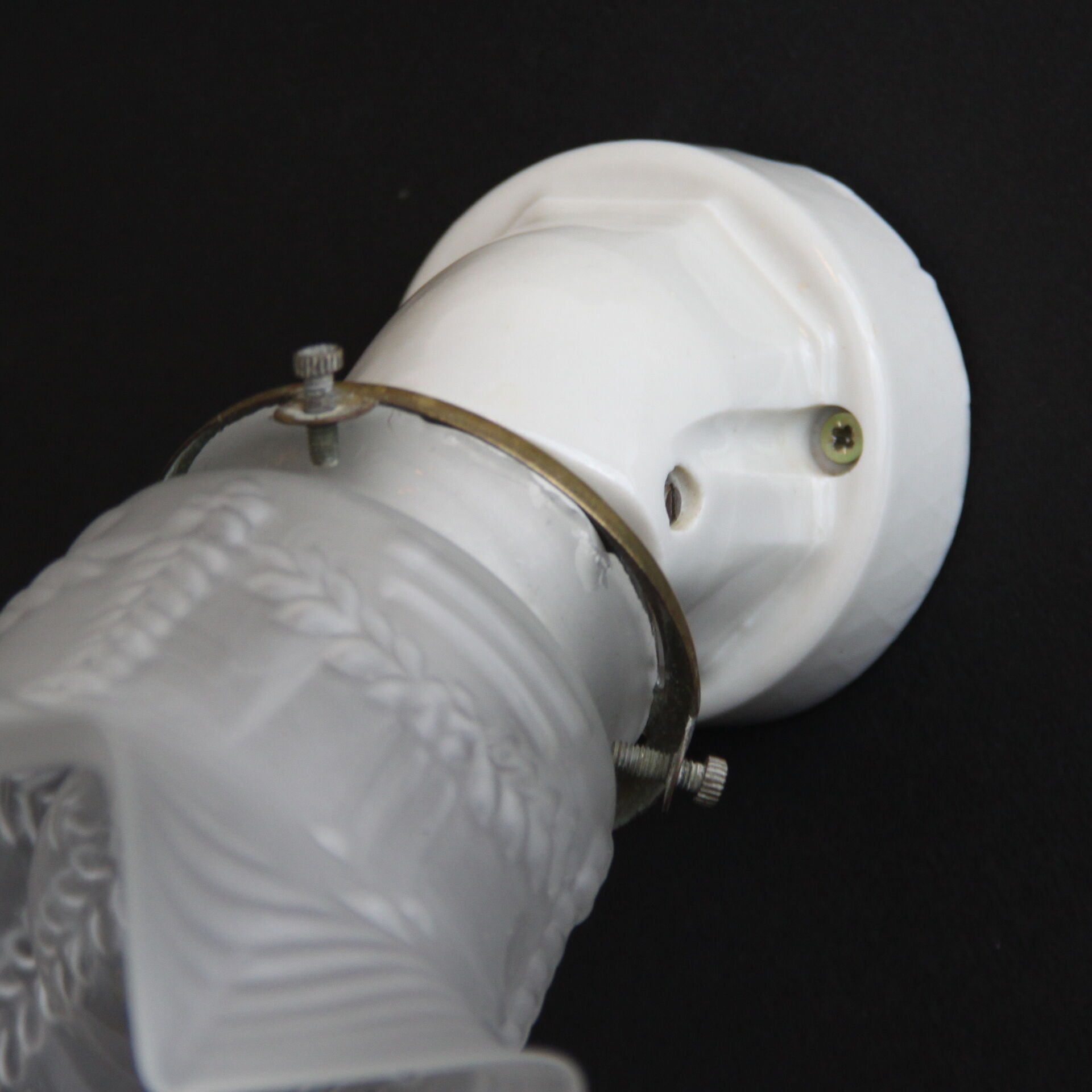 Wall light old wall peg ceramic porcelain, Tulip glass