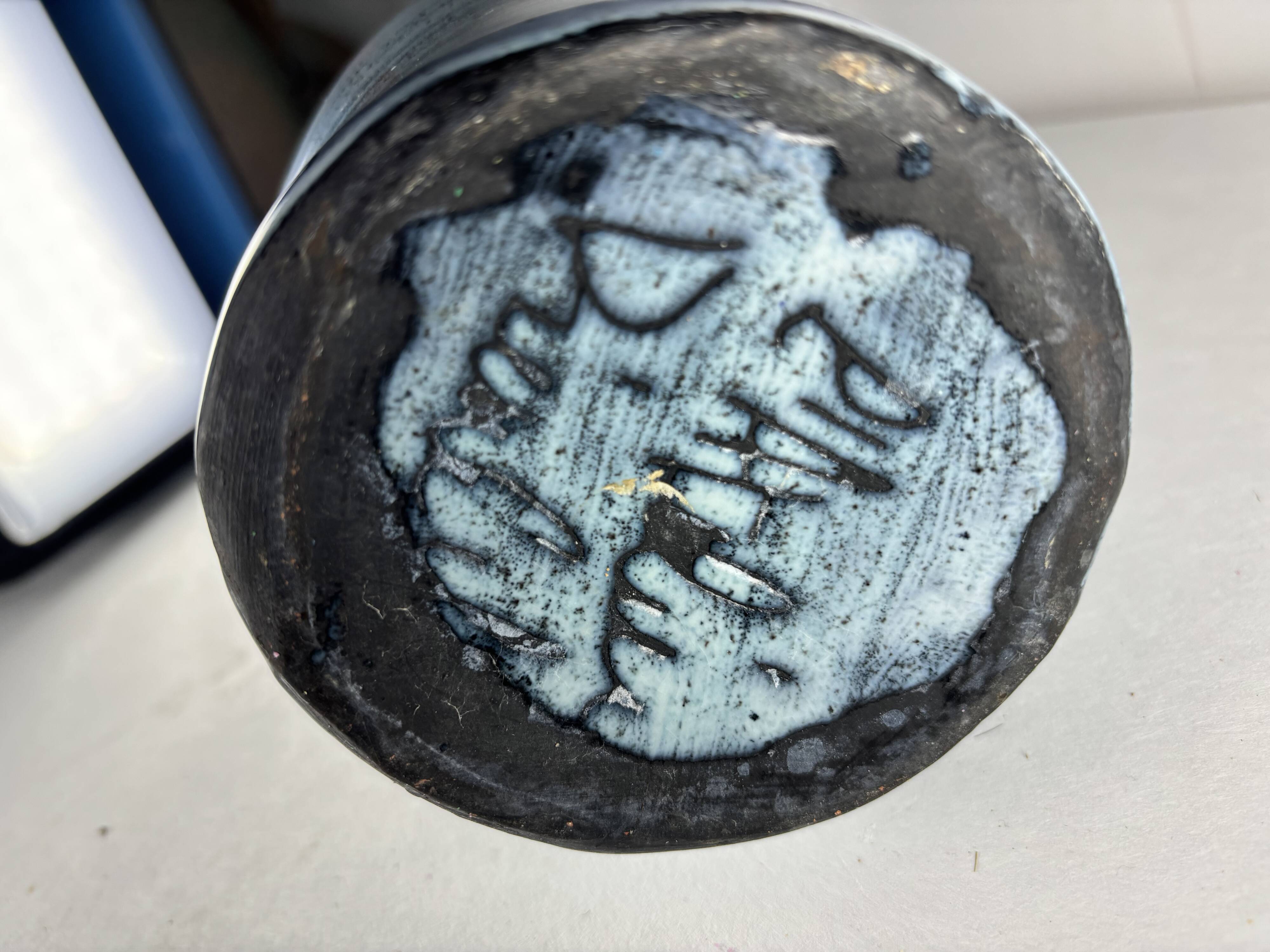 Blue ceramic pitcher Jacques Pouchain Dieulefit France 1960