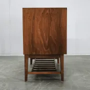 1960s Danish Modern Beech Wood Bar Cabinet with Tambour Door