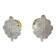 Pair of wall lamps Feuille by Murano Mazzega in frosted glass Italy 1970
