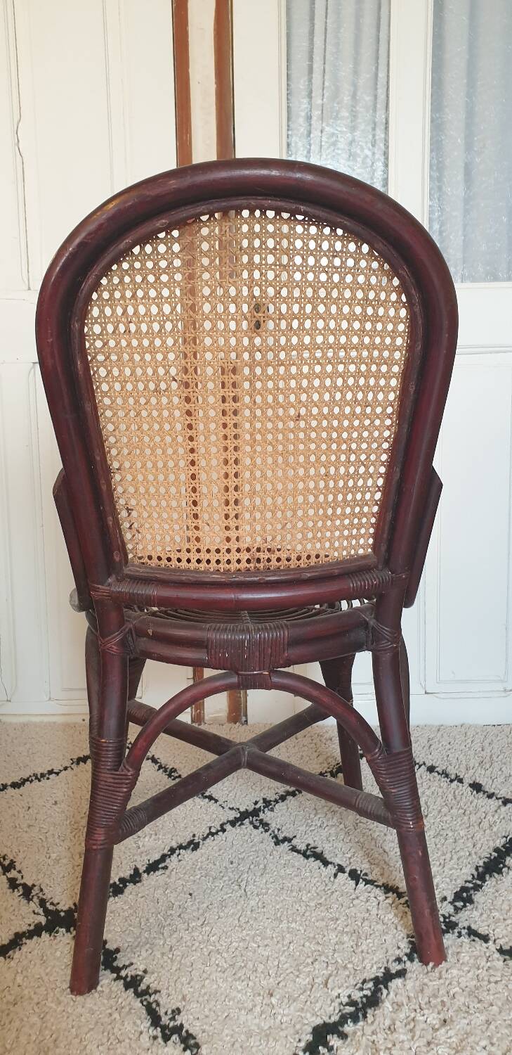 4 bamboo and cane chairs