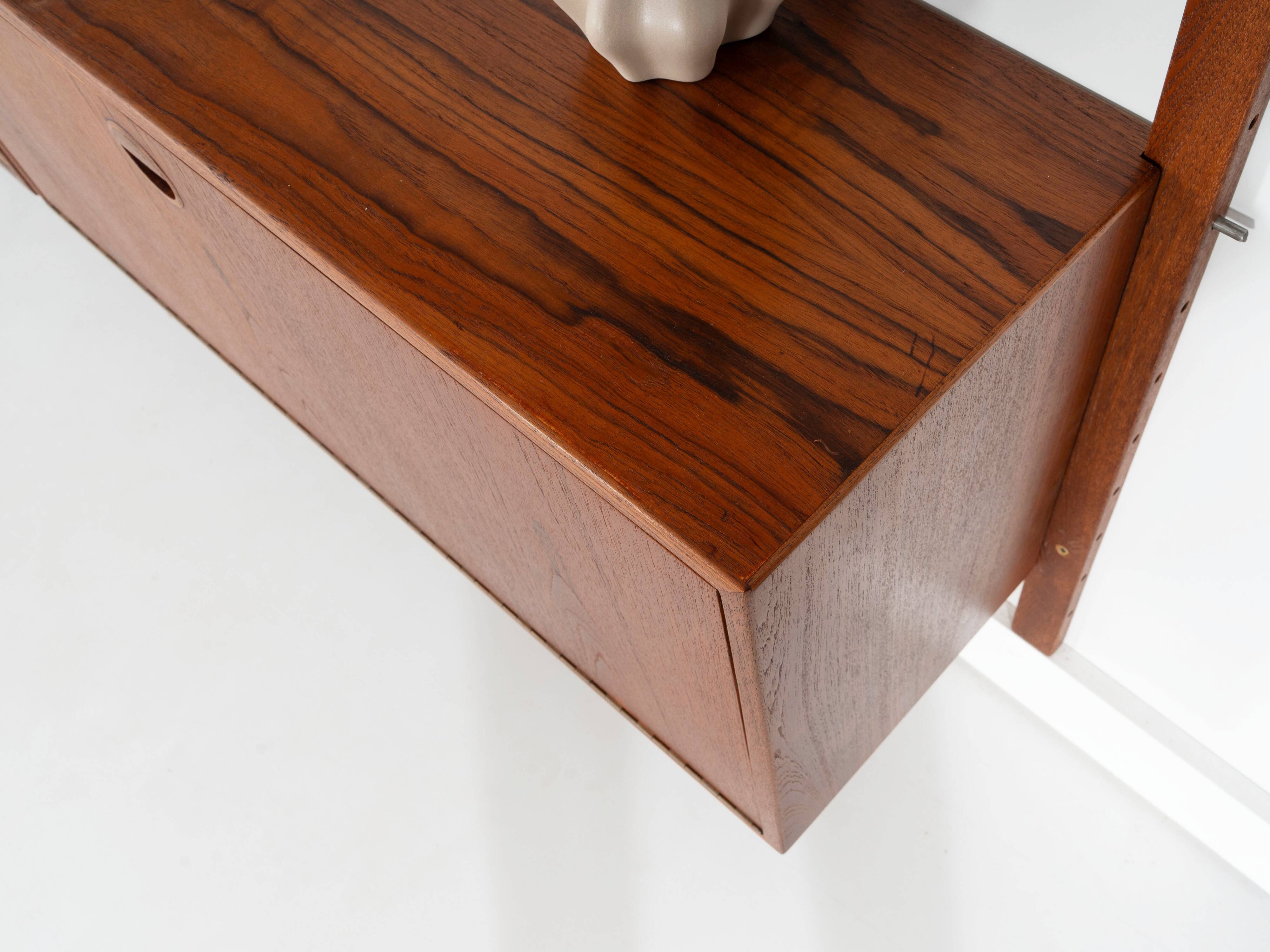 Teak modular shelving unit, Danish design, 1960s, designed by Rud Thygesen