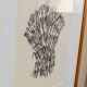 Noir charcoal on paper – Original 2019 abstract drawing in wooden frame by Paul Wilhelm Jacobs