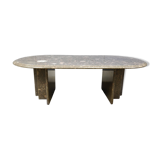 Vintage italian grey marble coffee table, 1970s