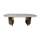 Vintage italian grey marble coffee table, 1970s