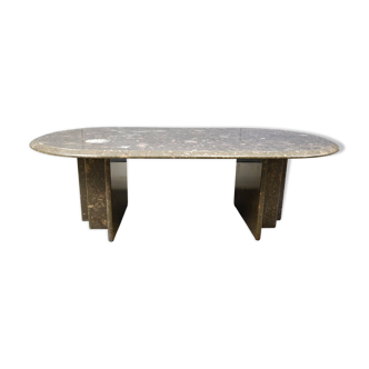 Table basse italienne en marbre gris, années 1970