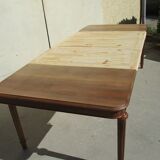 Art Deco square table in solid walnut, 14 people