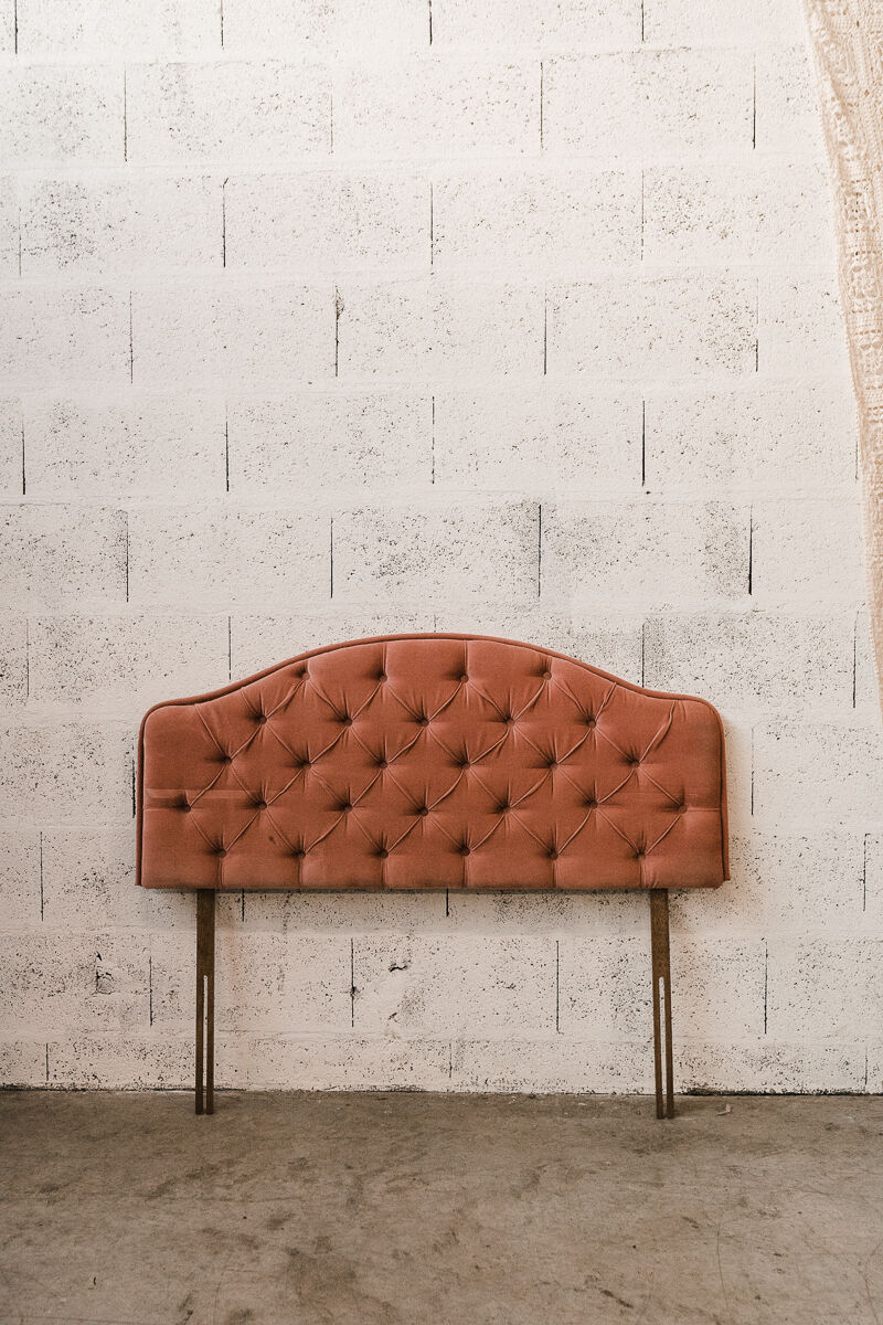 Pink velvet headboard "gorse"