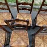 6 country oak straw dining room chairs