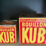 Duo of boxes Bouillon Kub metal 1950
