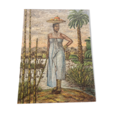 Peinture sur isorel d'une femme africaine