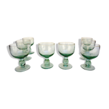 Set of 8 vintage water green glasses