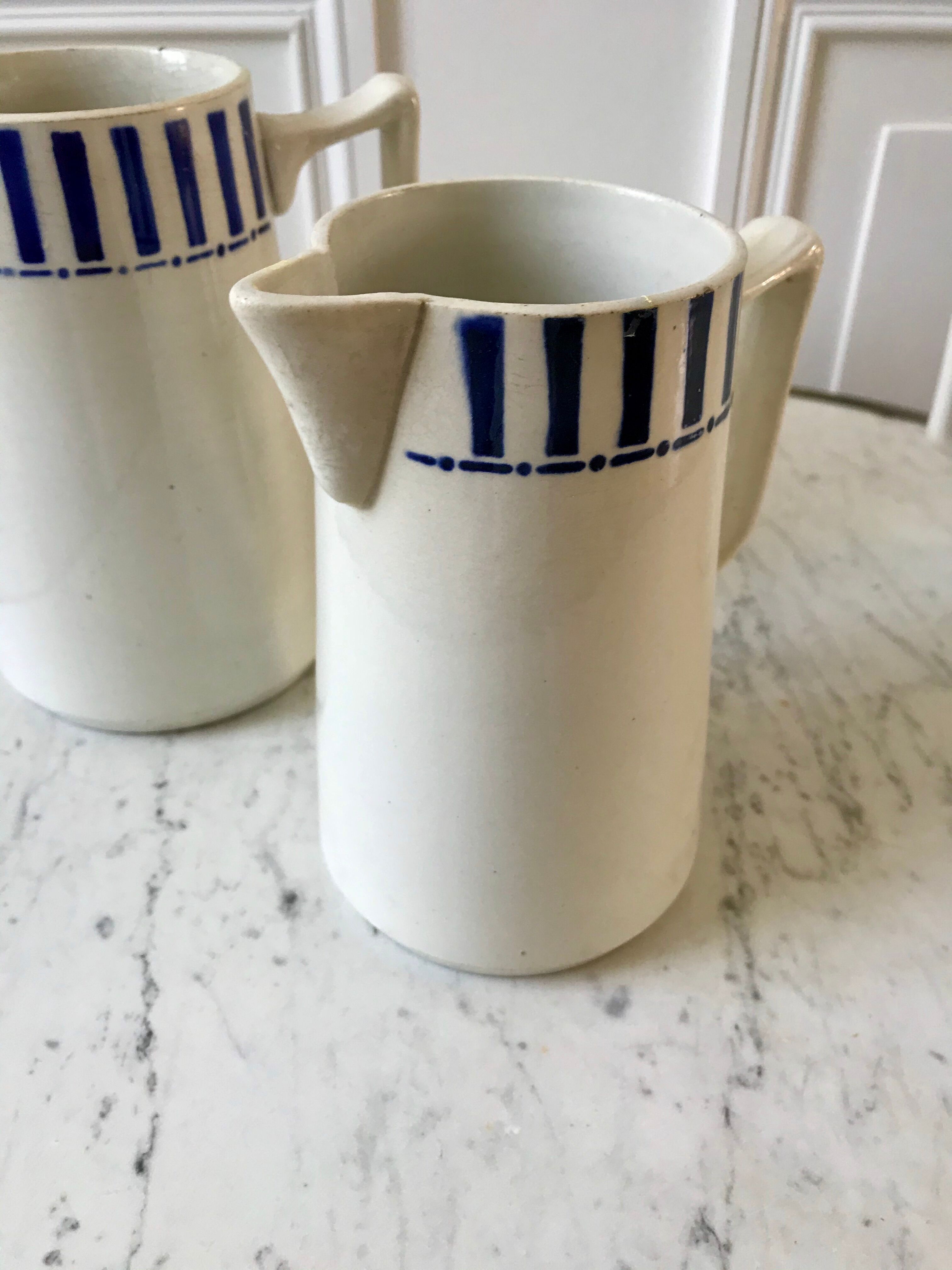 trio of earthenware pitchers CM Paris model "Monique" 30s