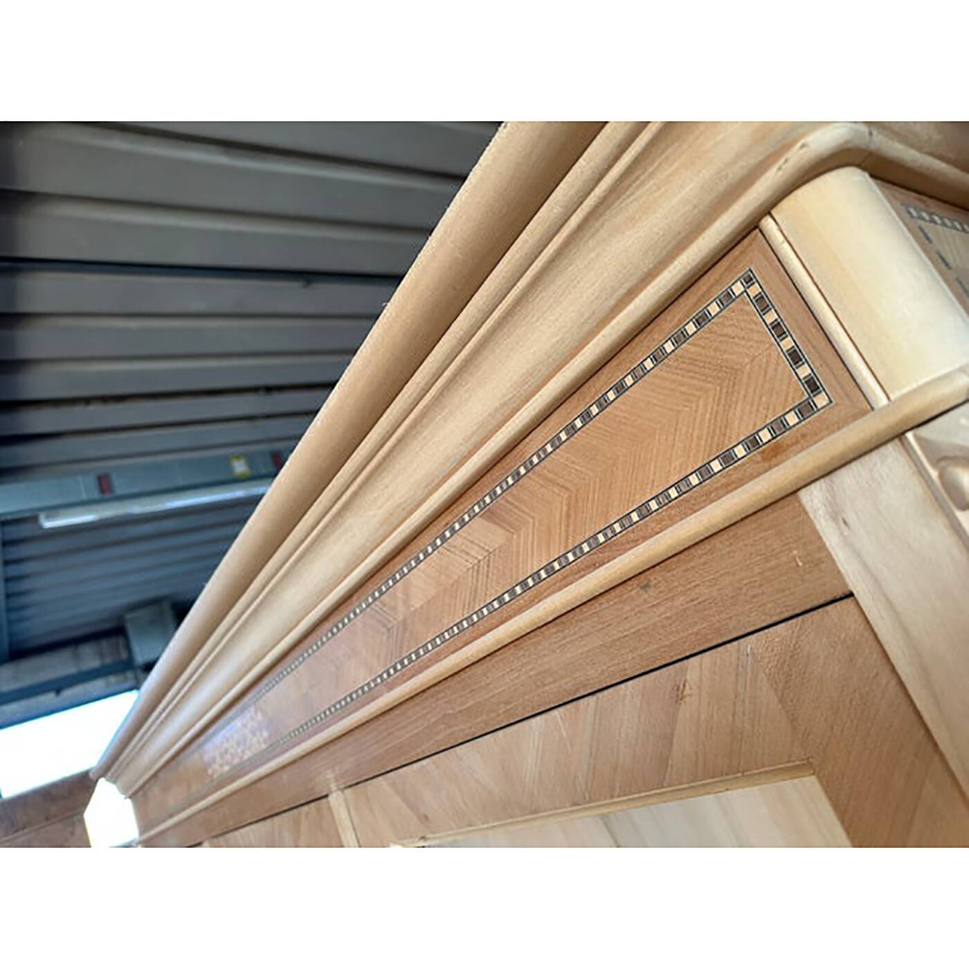 Walnut Cupboard With Cherry Inlays in Natural Raw Wood