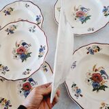 Lot de 6 Assiettes Creuses en Faïence de Sarraguemines Modèle Agreste