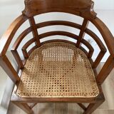 Paquebot office chair in solid teak and caning