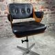 Martin Stoll vintage 1960 swivel armchair in wood and imitation