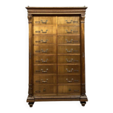 Notary cabinet with drawers in solid walnut, Napoleon III period, circa 1850