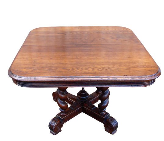 Oak table from 19th century .