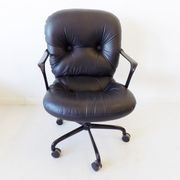 Black leather office chair 2328 by Bruce Hannah & Andrew Morrison