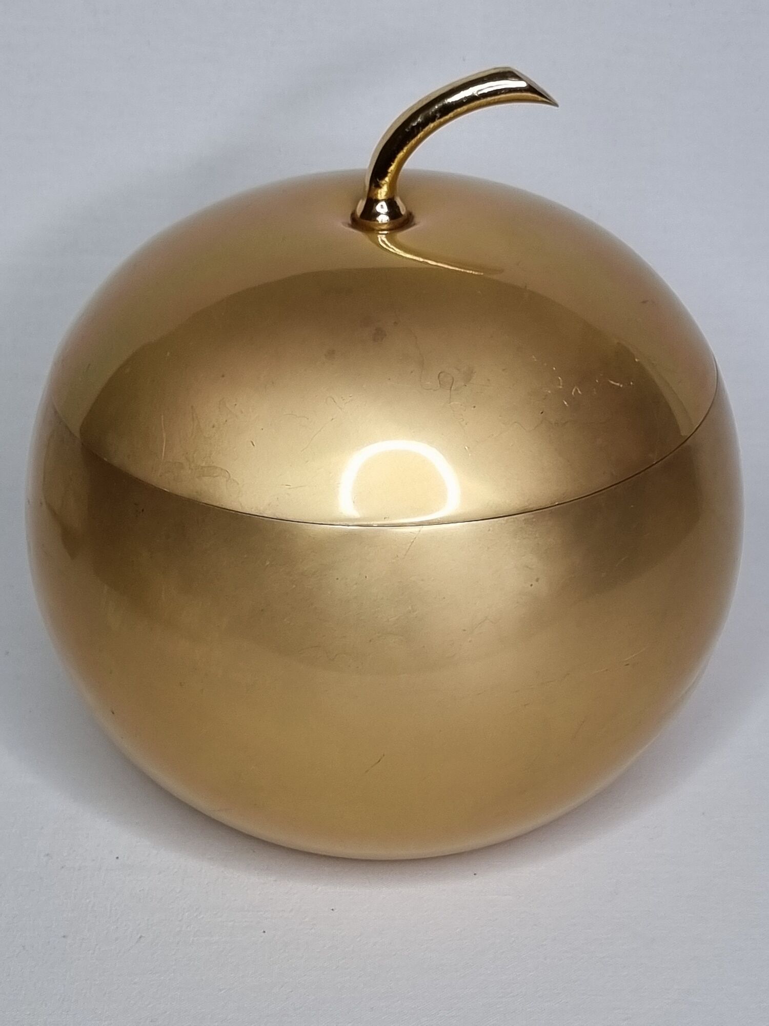 Spherical ice bucket in metallized aluminium, Luxium France, 23 cm