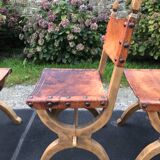 Set of 4 vintage brutalist chairs by Bram Sprij, Netherlands 1960s. in beech.