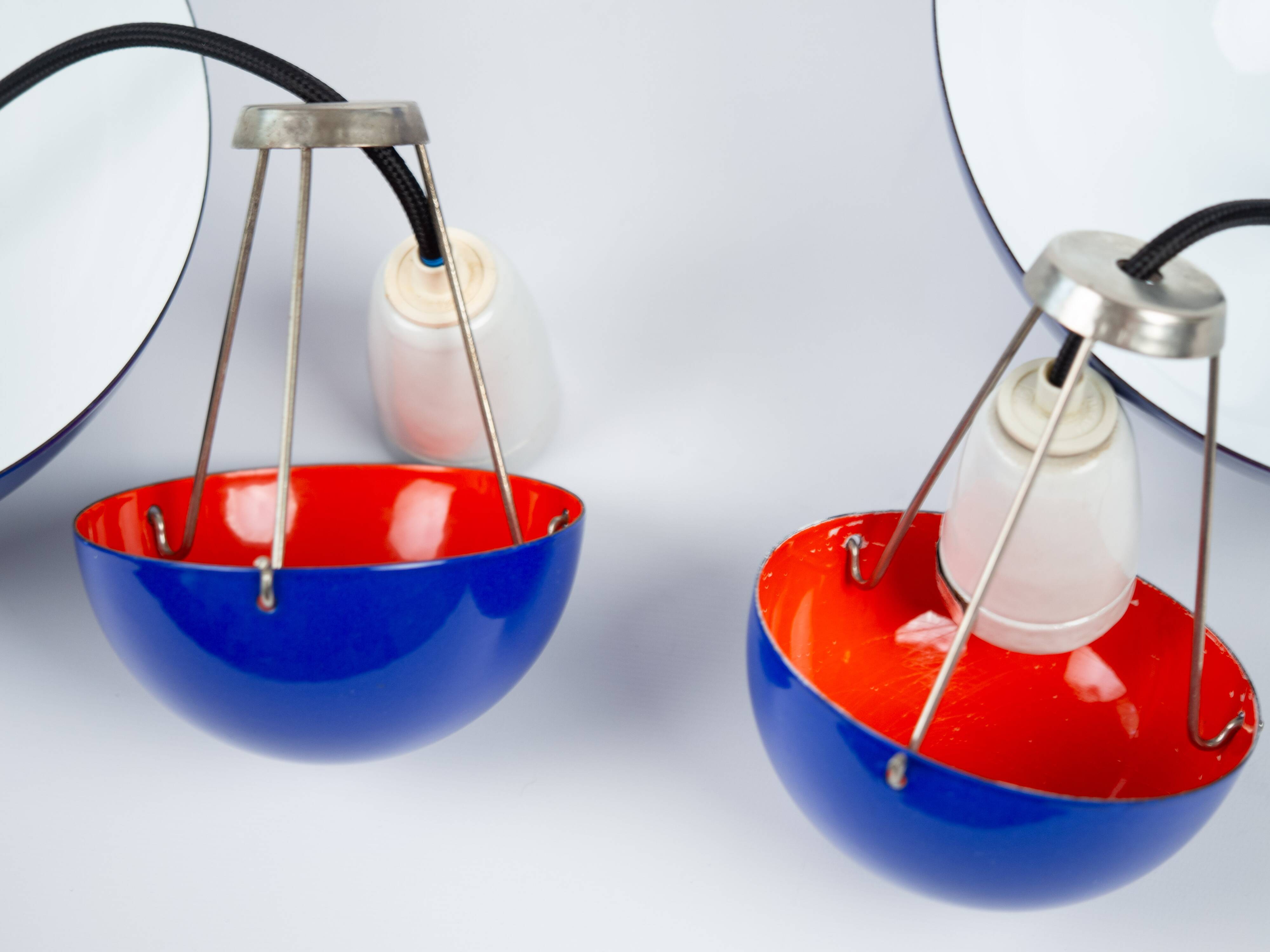 Pair of 2 vintage Danish Flowerpot lamps by Verner Panton, 1968