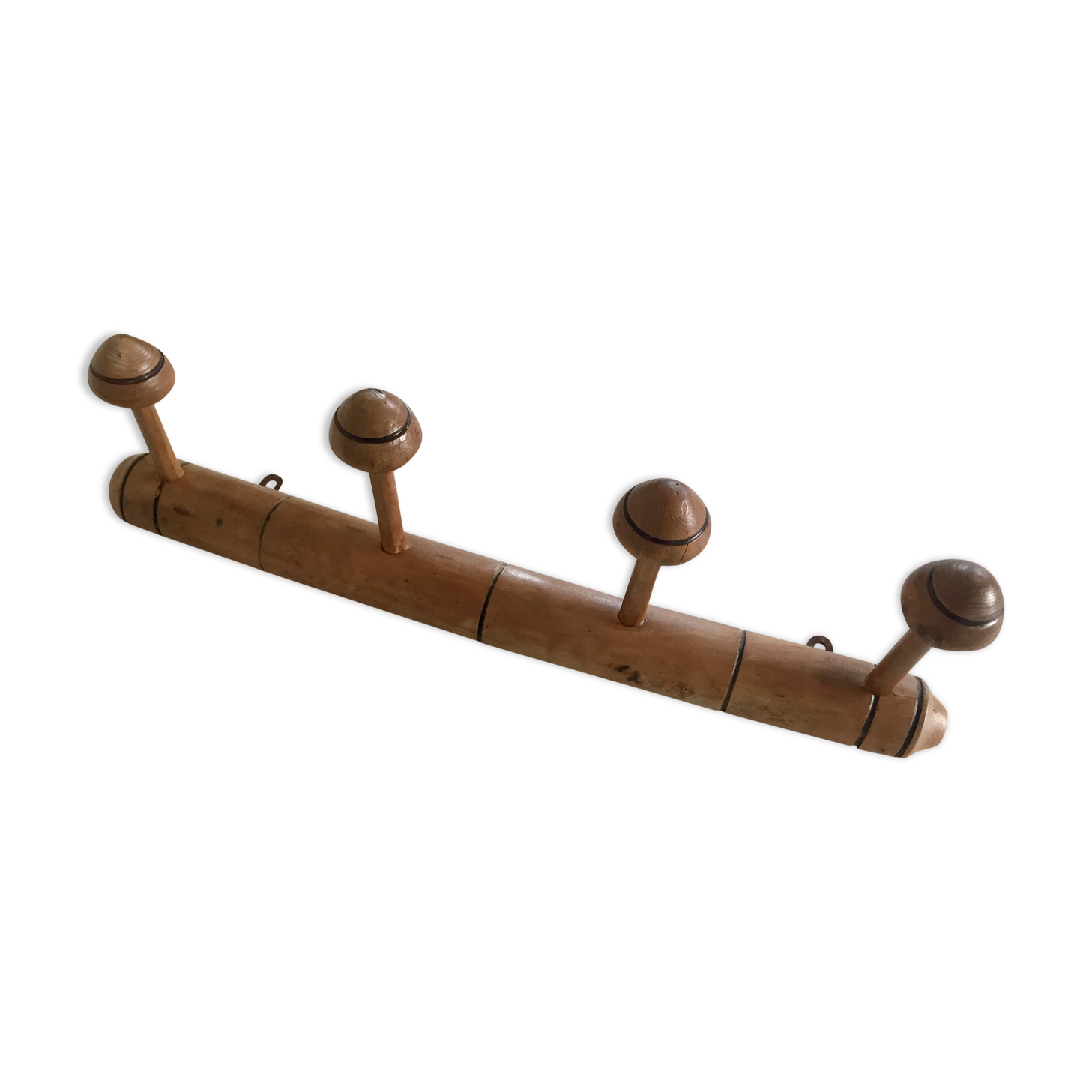 Bamboo coat hook 4 mushrooms