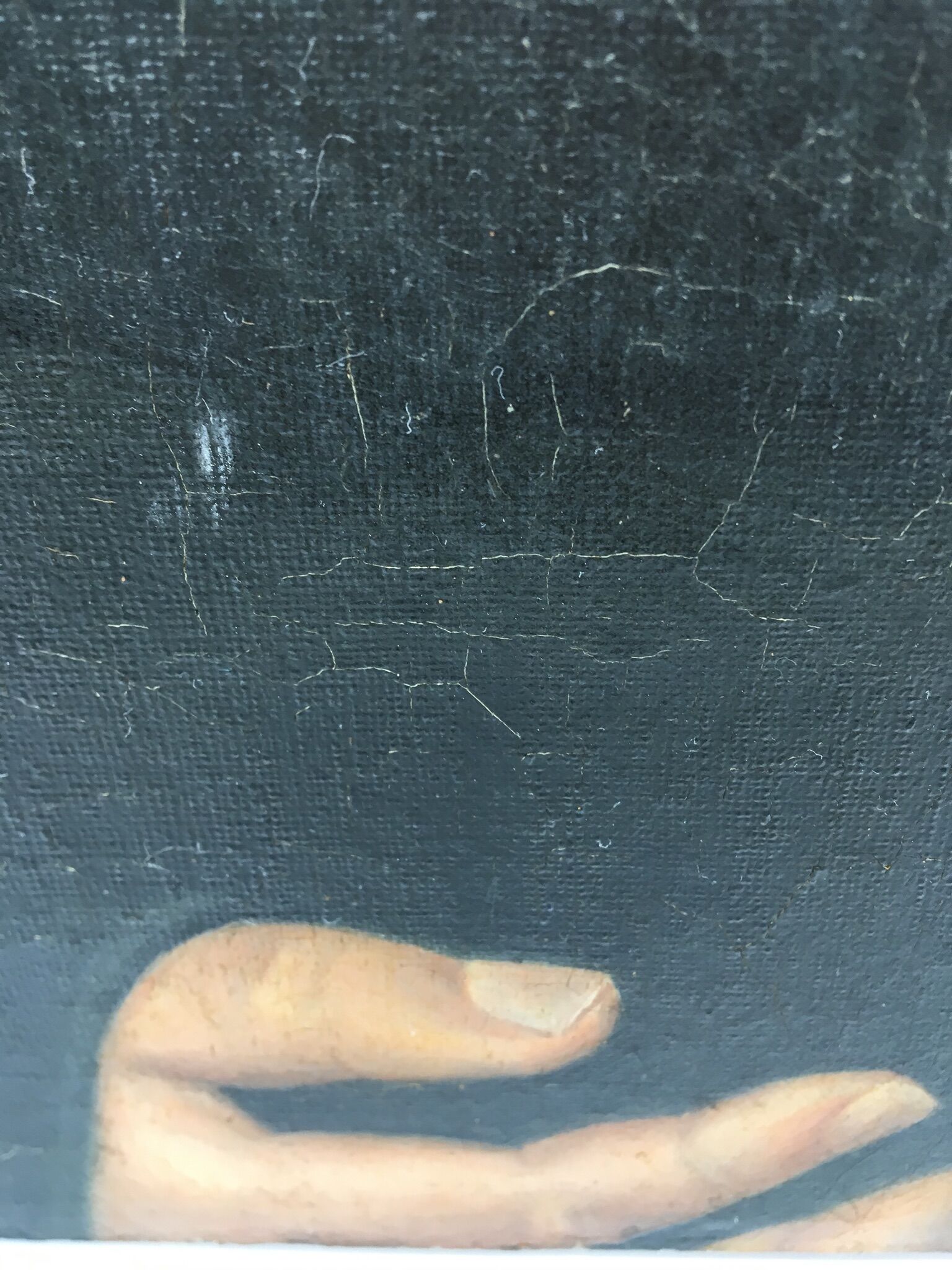 Signed painting, portrait of a gentleman with a book and an earring: 19th century