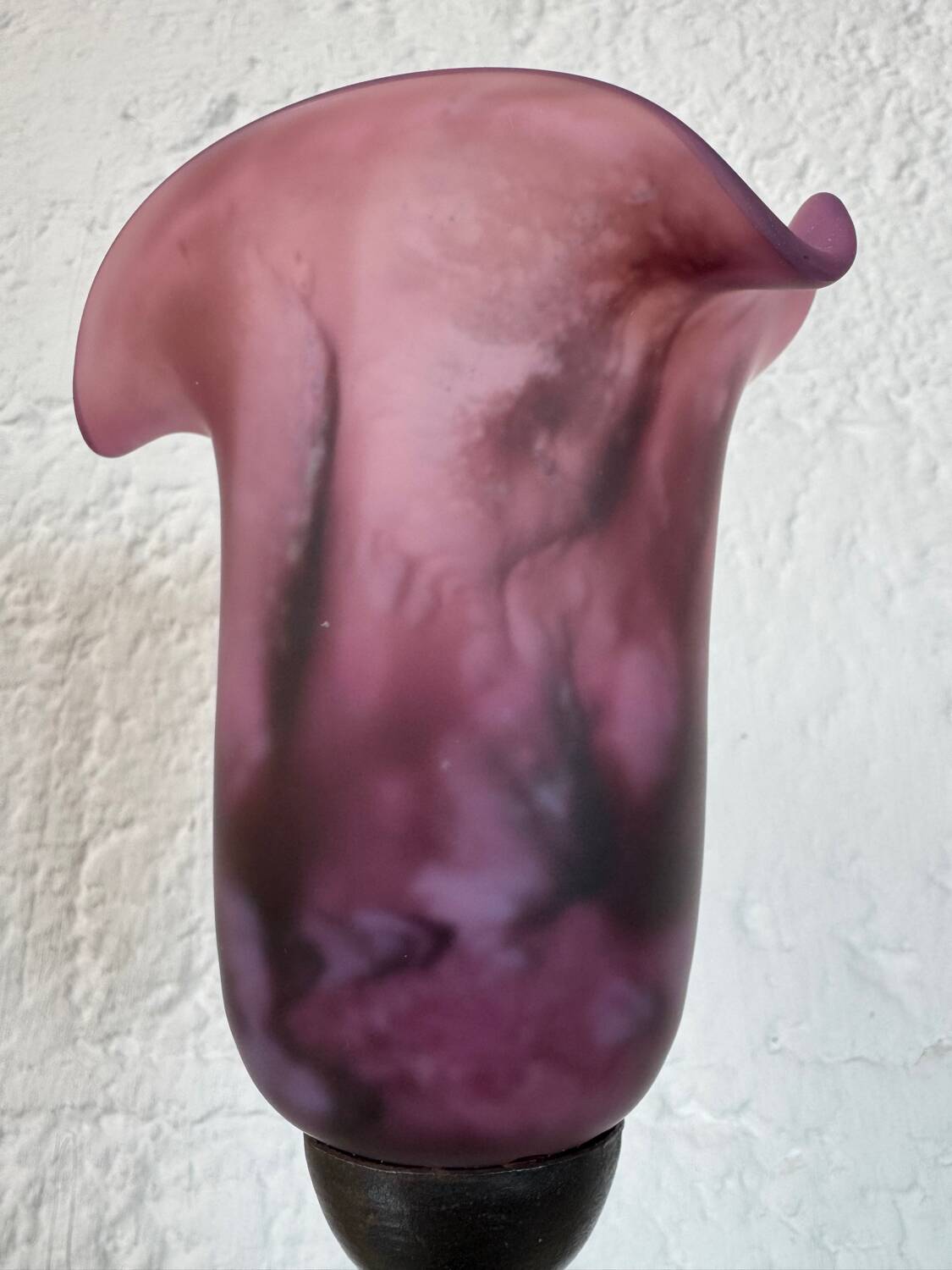 Lampe fer forgé tulipe Art Déco