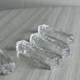 6 cut crystal knife holders, elegant table accessories