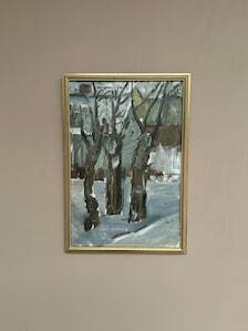 Swedish Oil on Canvas – “Winter Forest” – Signed – Vintage & Framed