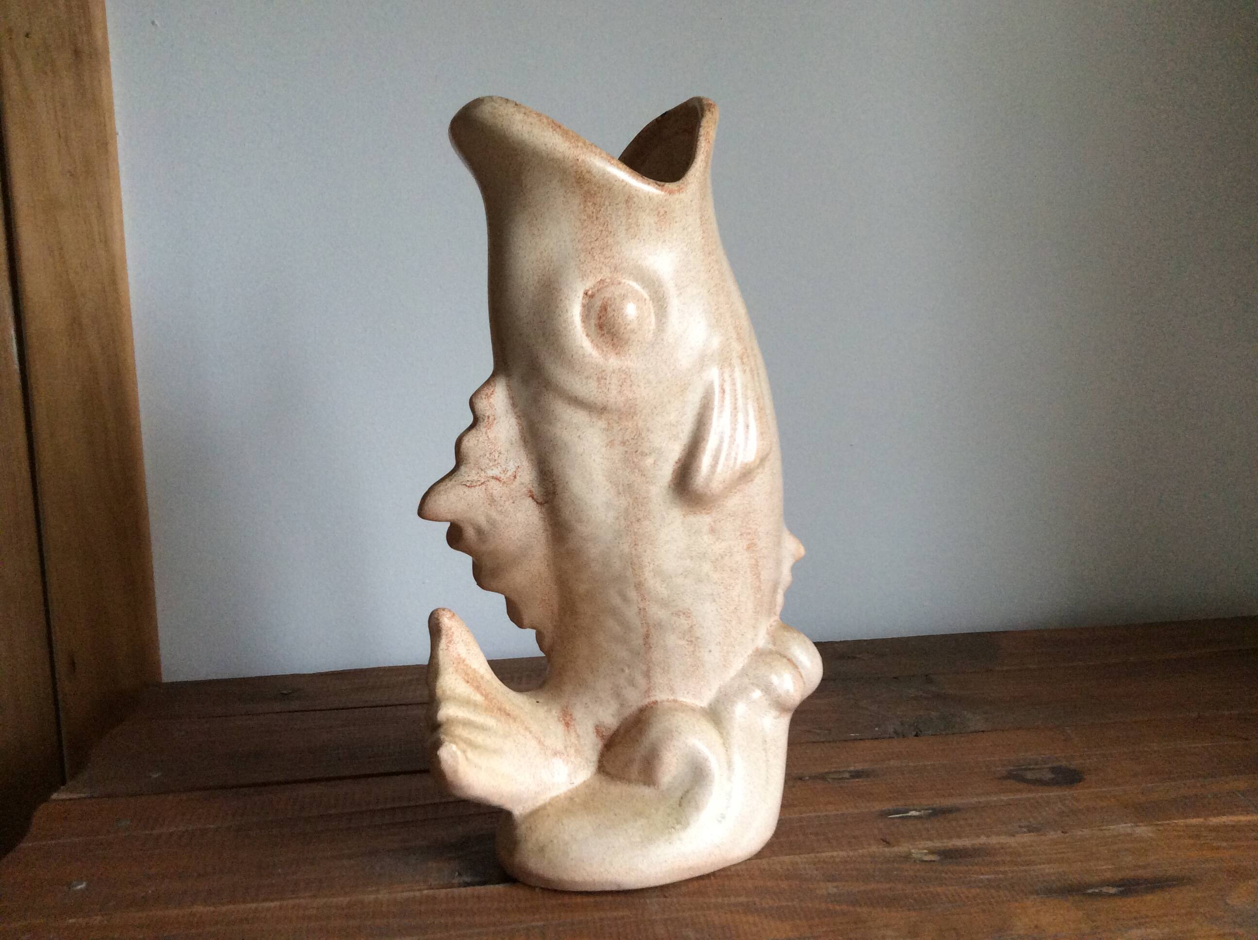 Stoneware fish vase