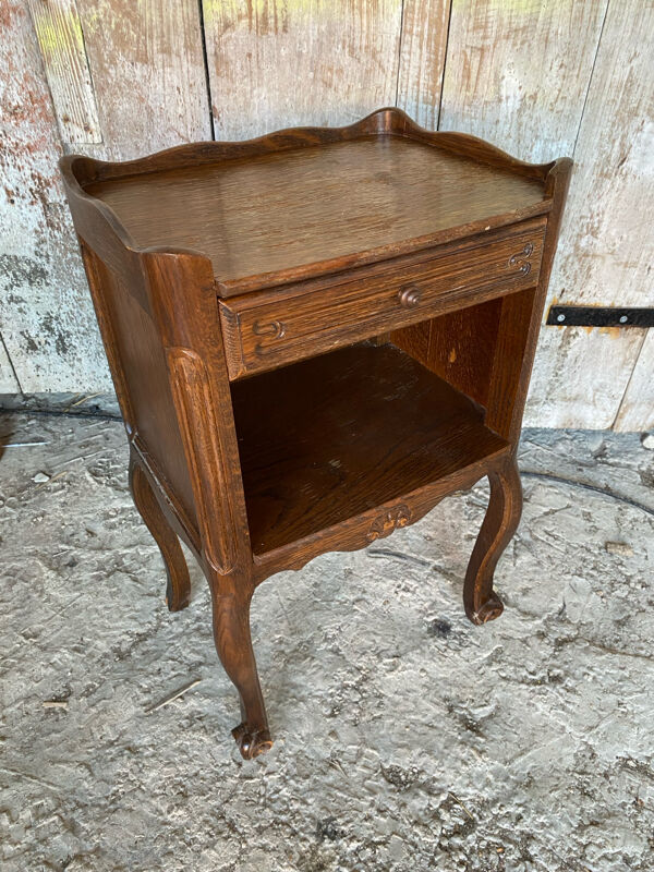Chevet, table de nuit 1 tiroir, 1 étagère en bois de style Louis XV par Riskoff