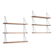 Set of minimalistic wooden shelving units