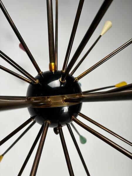 Mid-Century Sputnik Chandelier attributed to Stilnovo, Italy, 1950s