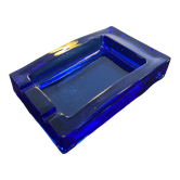 Cendrier vintage en pâte de verre bleu