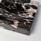 Vintage Black Beige White Marble Ashtray with Red Fabric Base - 1970s Italian Design, Heavy Desk Sculpture