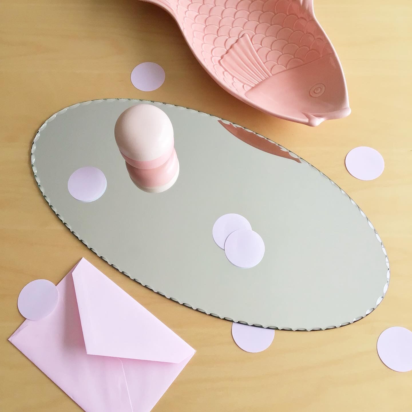 Oval beveled mirror 50x25cm