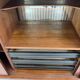 Vintage Danish teak wall unit with sliding doors from the 1960s.
