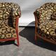 Fauteuil tonneau art déco  velours marguerite esprit boudoir dandy