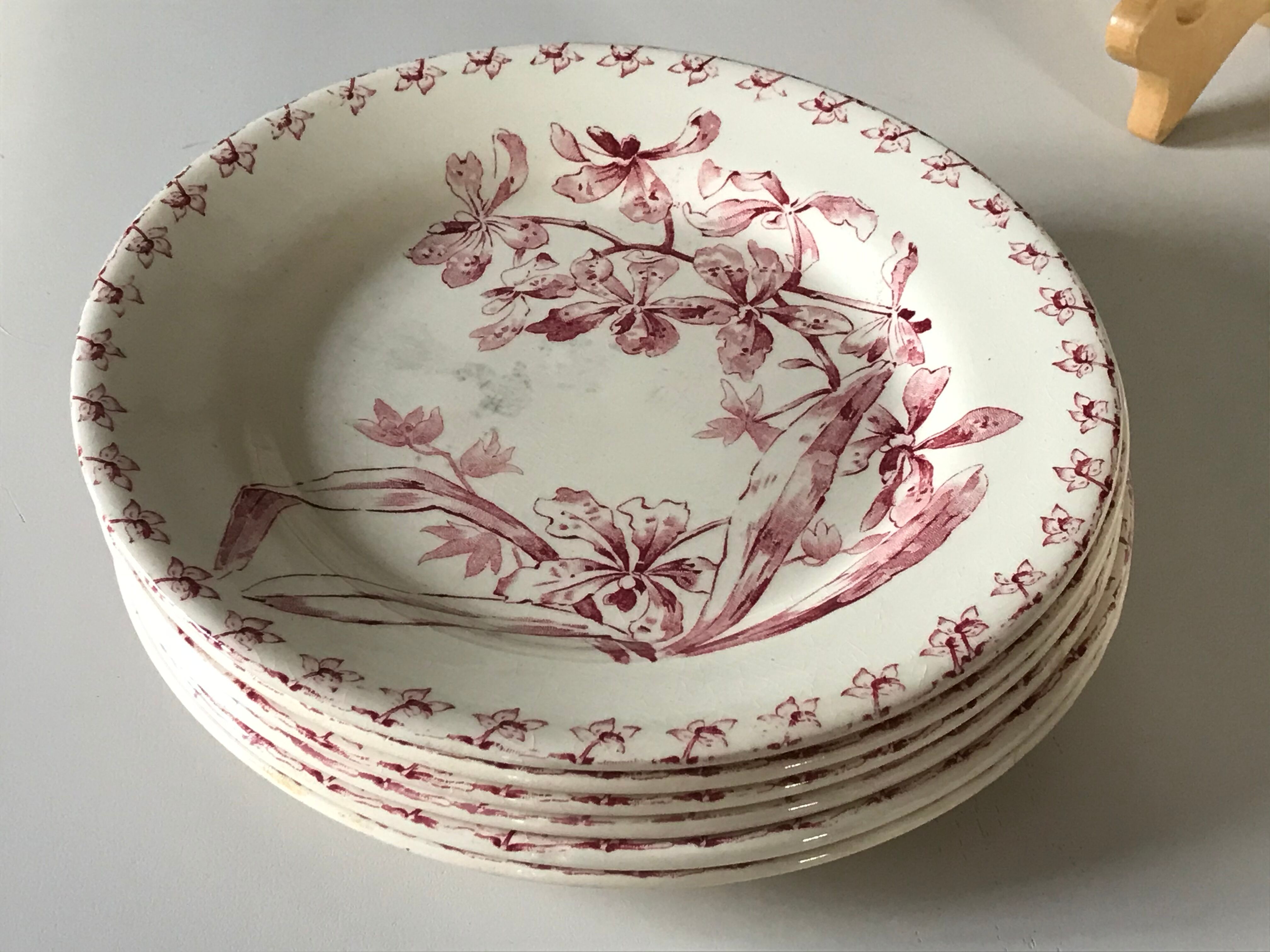 Lot of 6 plates Gien Iron Earth