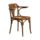 Chaise bistrot avec accoudoirs en bois cintré et assise en cannage
