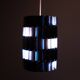 Silver & Blue Facet pendant by Louis Weisdorf for Lyfa, 1960s Denmark