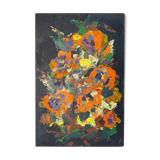 Tableau signé Pierre Piget «Bouquet de fleurs»