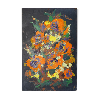 Tableau signé Pierre Piget «Bouquet de fleurs»