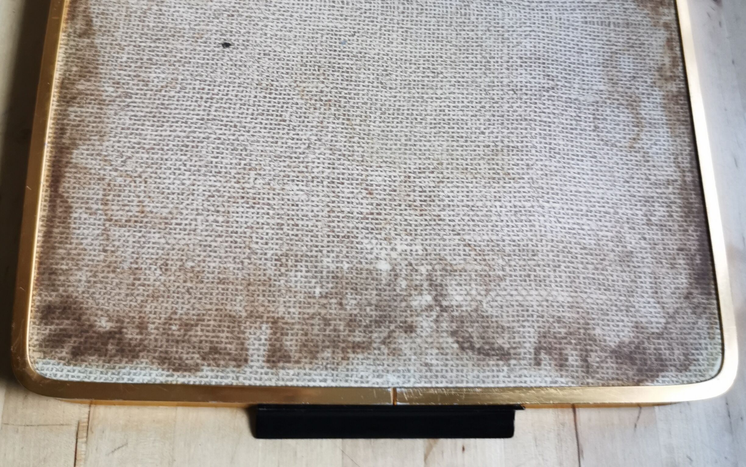 Vintage gold metal flowers tray