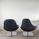 Pair of Tirup Ikea leather armchairs