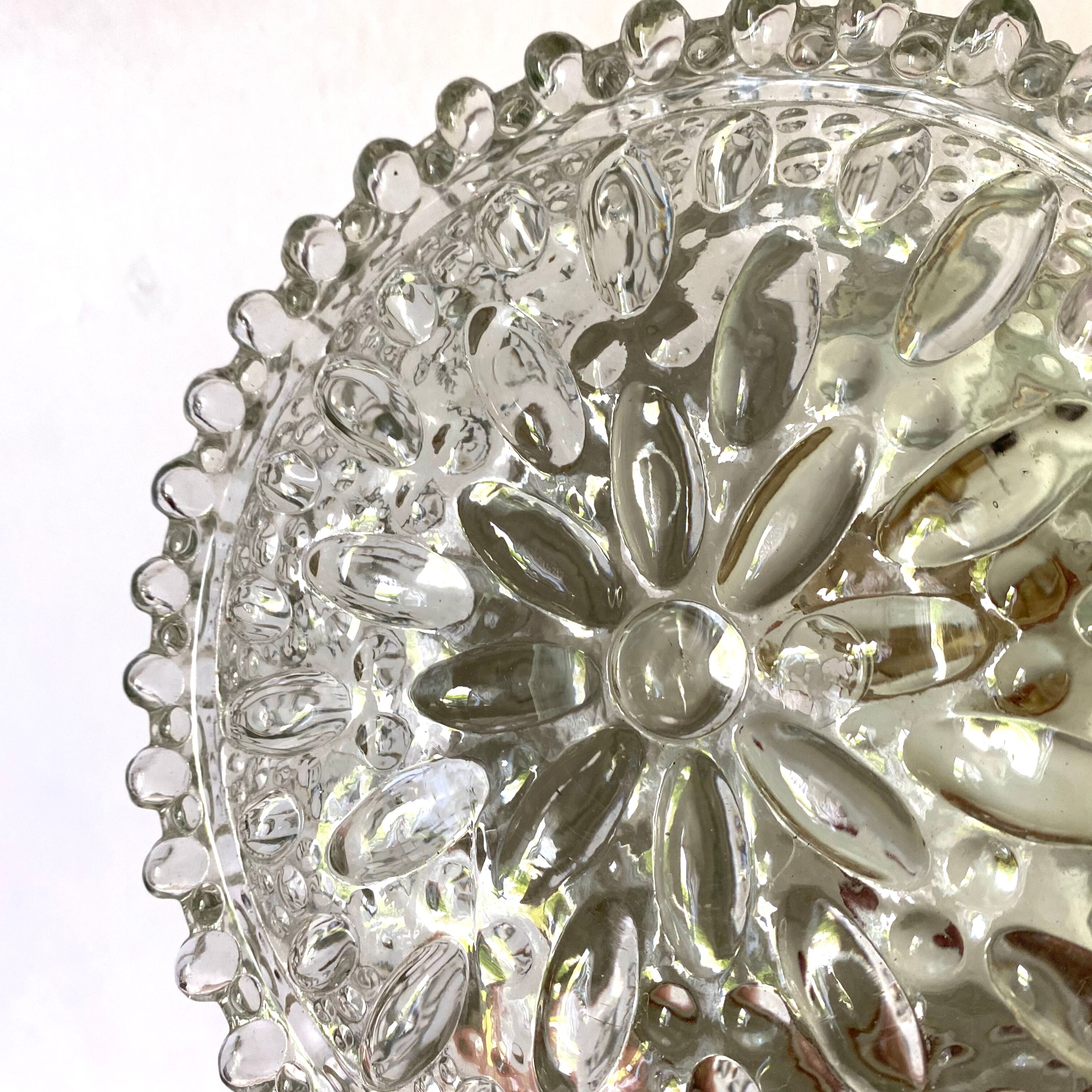 Vintage round glass ceiling lamp