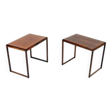 Pair of Retro Vintage Bedside Side Coffee Tables Mid Century Danish Rosewood 70s